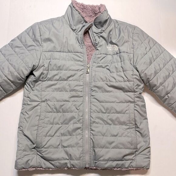 North Face Girls reversible winter jacket, gray/mauve Size L (14-16) - Picture 4 of 8